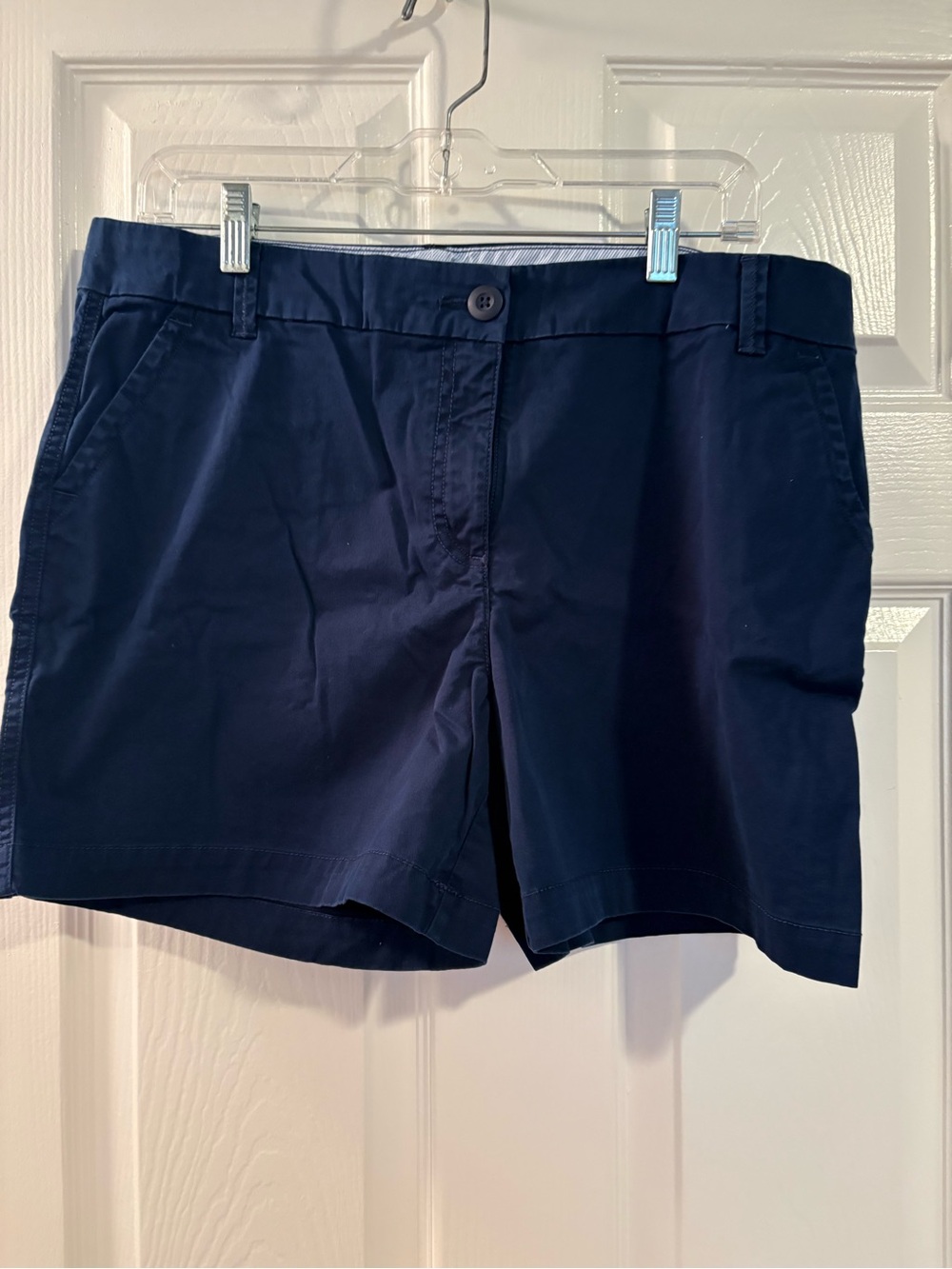 crown & ivy Navy Cotton Bermuda Shorts